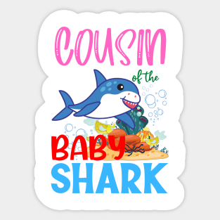 Cousin Of The Baby Shark Birthday Sticker